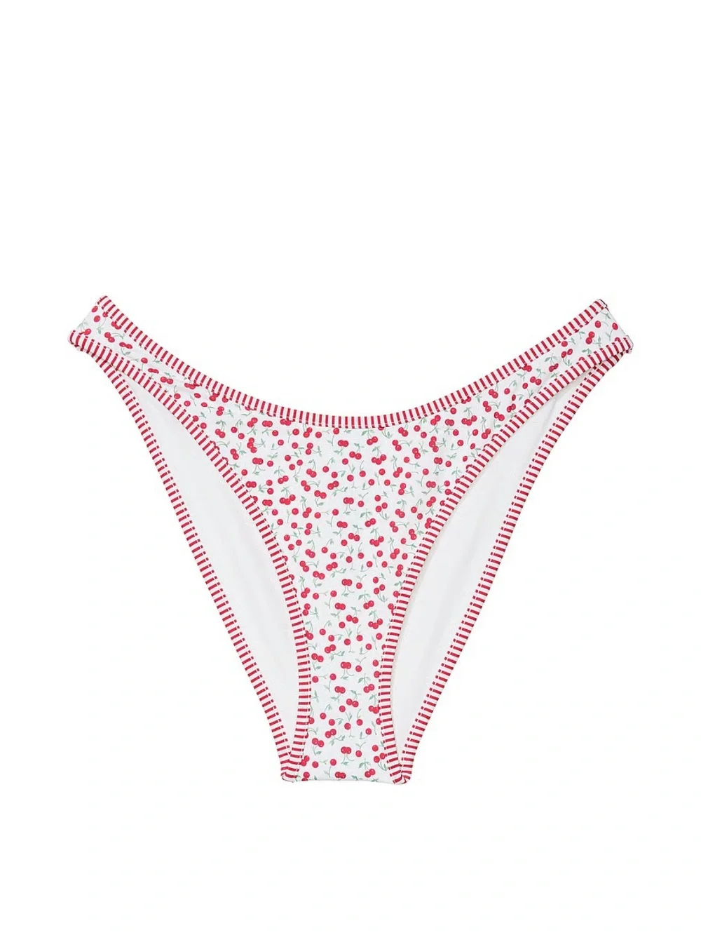Frankie's Bikinis White & Red Cherry Print Bikini Bottom